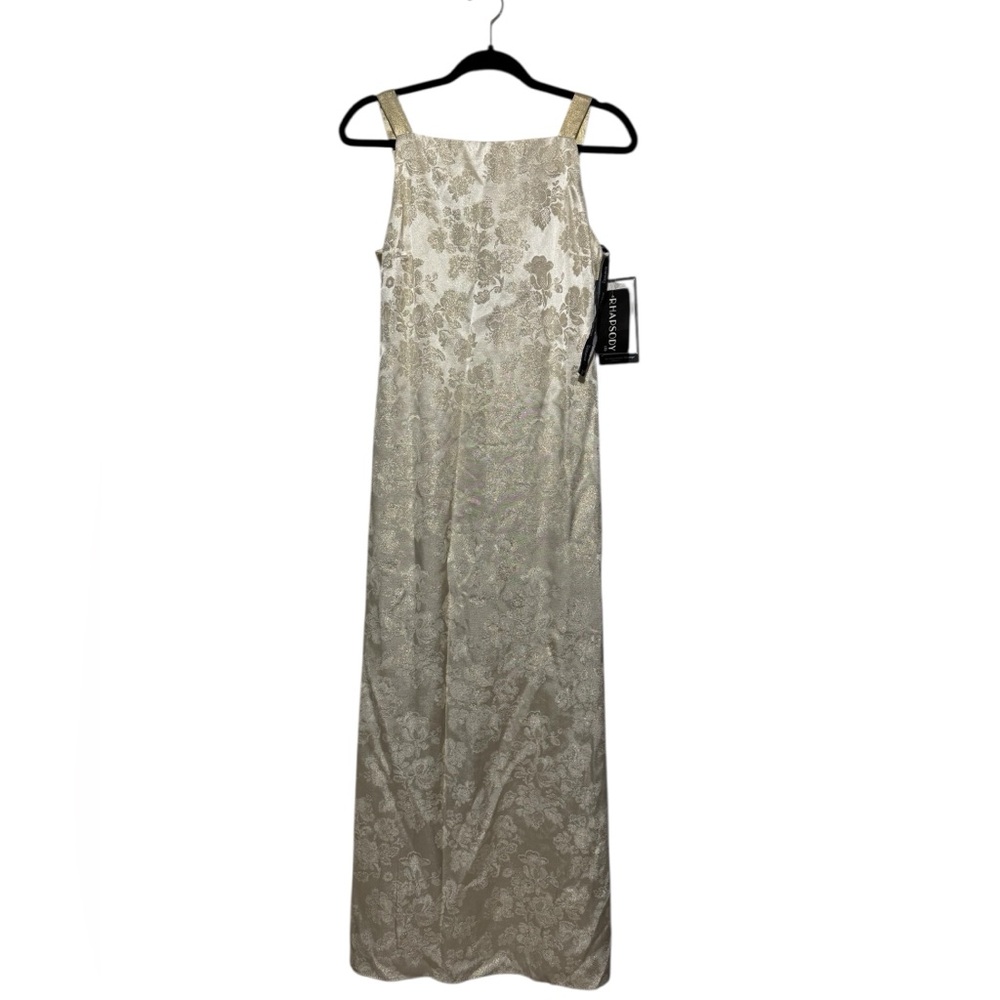 Rhapsody NWT Vtg Champagne Gild Metallic Special Occasion Gown Dress 10 Jackie O